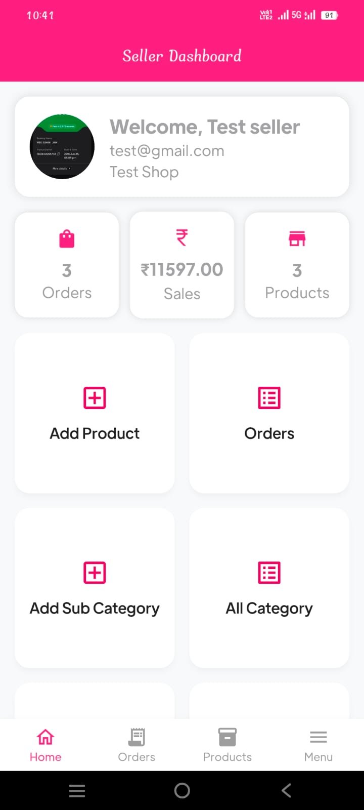 Seller App Screenshot